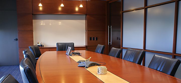Office Meeting Room with Downlights and Board Table